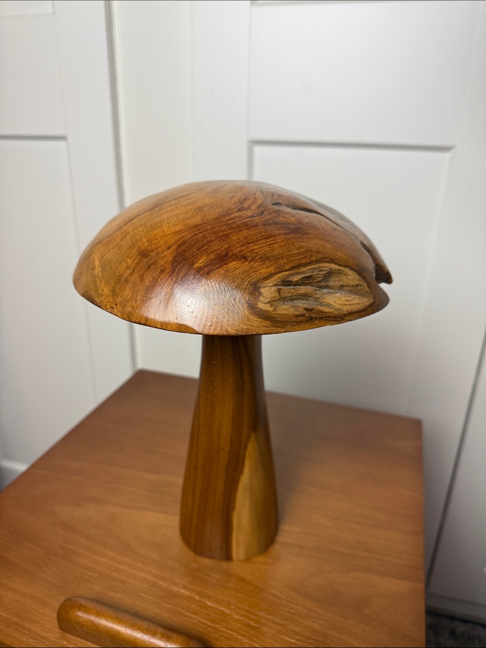 Brown Teakwood Handmade Live Edge Mushroom Sculpture with Natural Smooth Finish - Picture 7 of 11